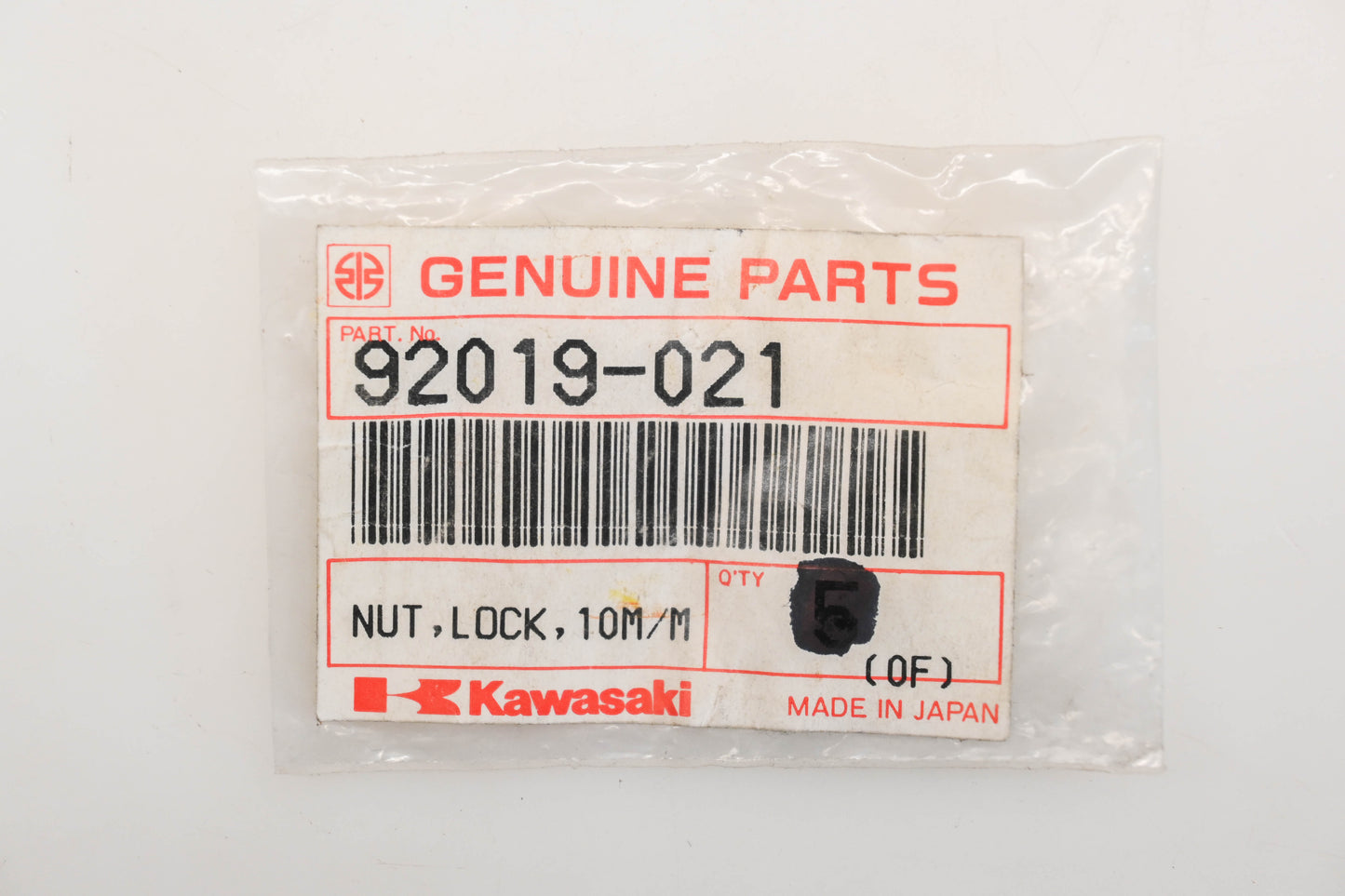 New OEM Kawasaki 92019-021 Nut Qty 1 NOS