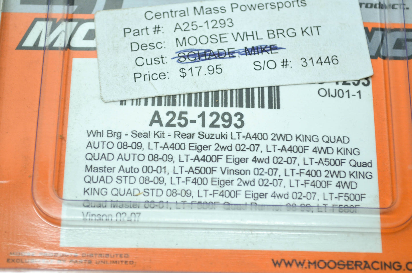 NEW Moose Wheel Bearing Kit Suzuki ATV 98-09 A25-1293 NOS