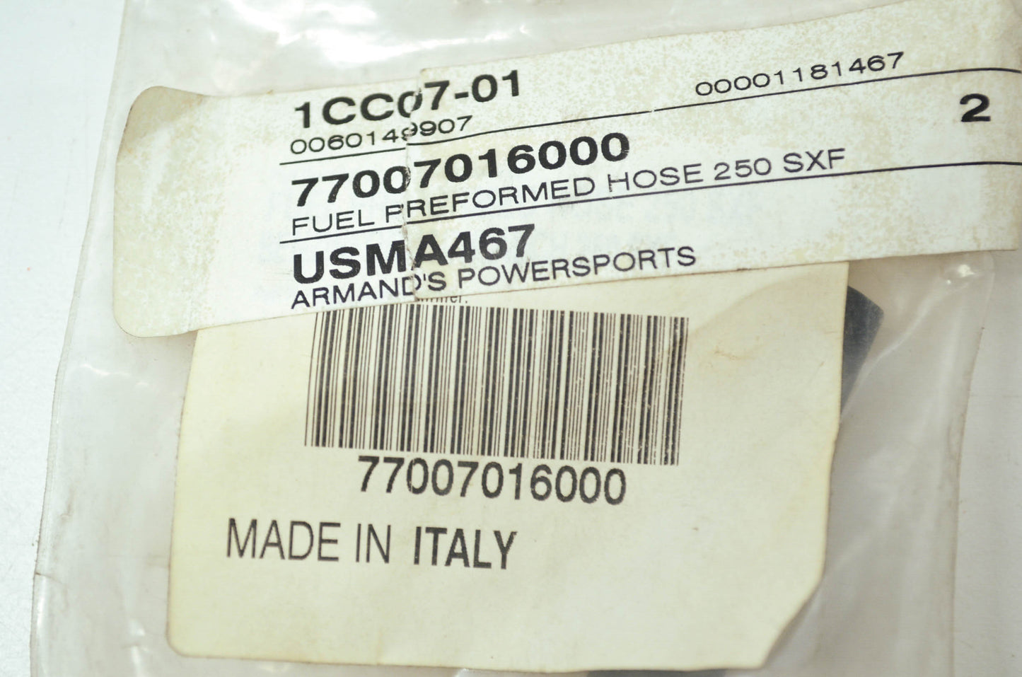 OEM KTM 77007016000 Fuel Preformed Hose NOS