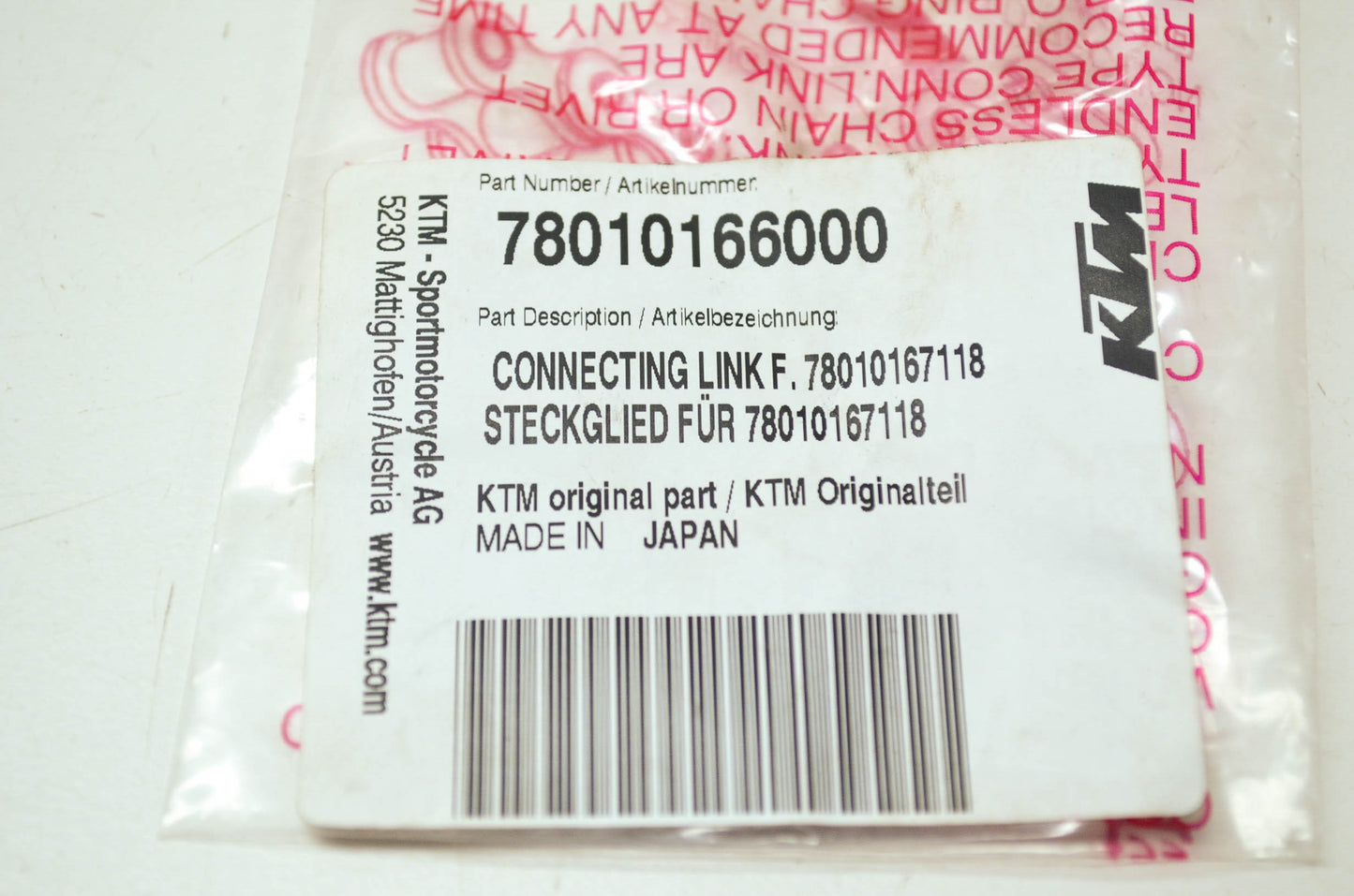NEW OEM KTM Chain Master Link 150 200 250 XC XC-W XCF 300 350 400 78010166000 NO