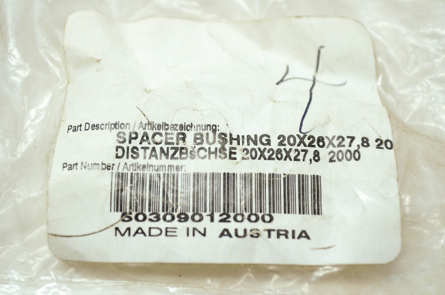 OEM KTM 50309012000 Spacer Bushing 20X26X27.8 NOS