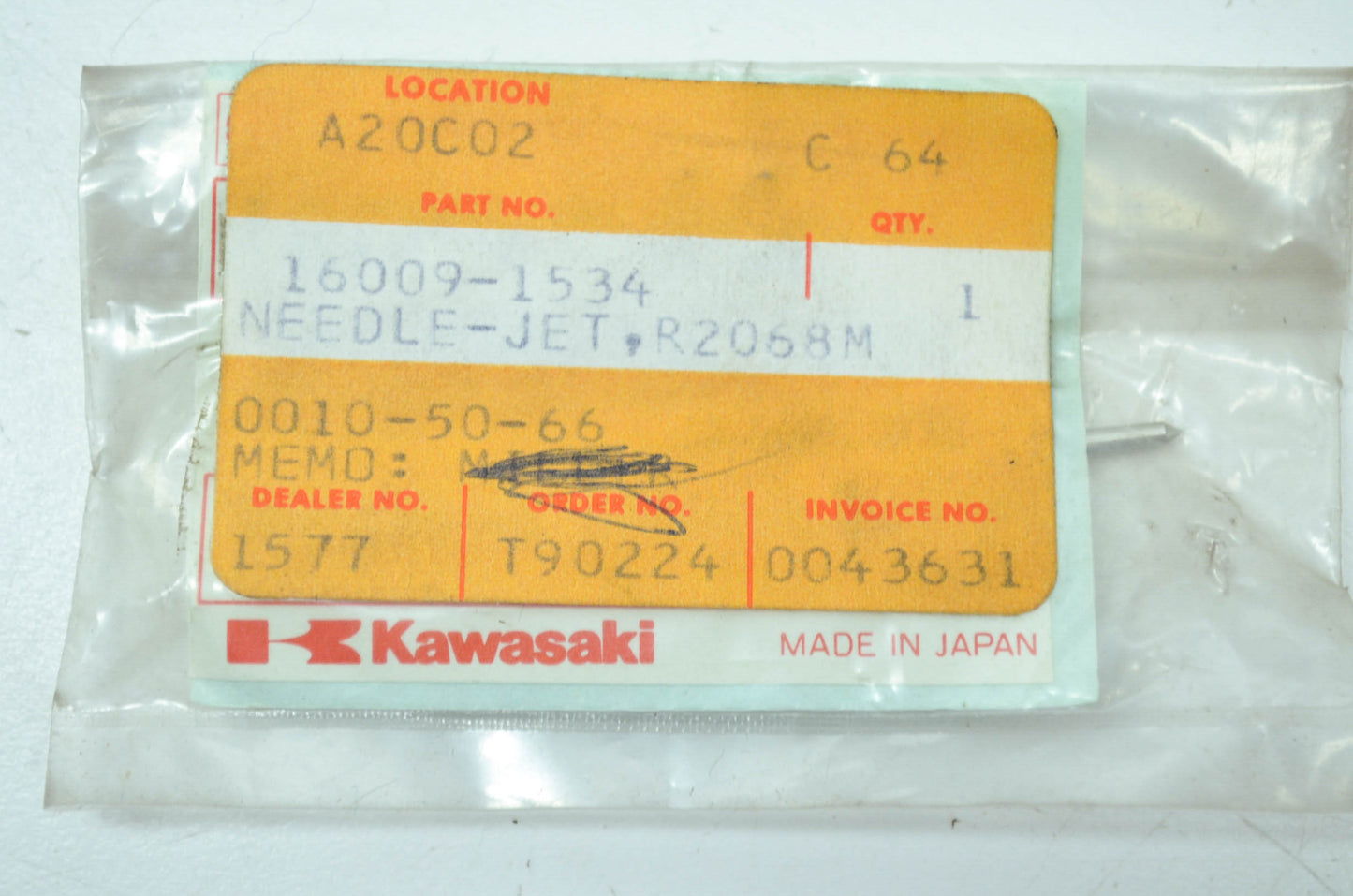 OEM Kawasaki 16009-1534 Jet Needle R2068M NOS