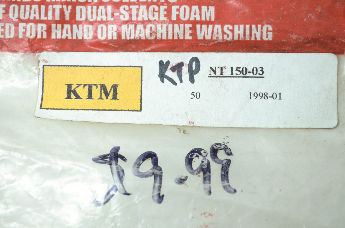 NEW OEM KTM No-Toil Air Filter 1998-2001 50cc NT 150-03 NOS