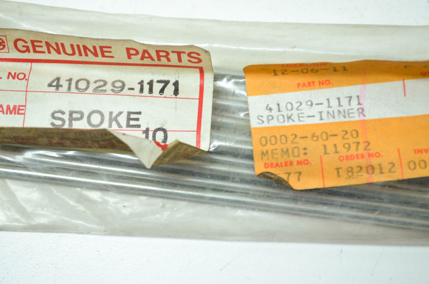 OEM Kawasaki 41029-1171 Left Hand Rear Inner Spoke 158 Qty 10 NOS