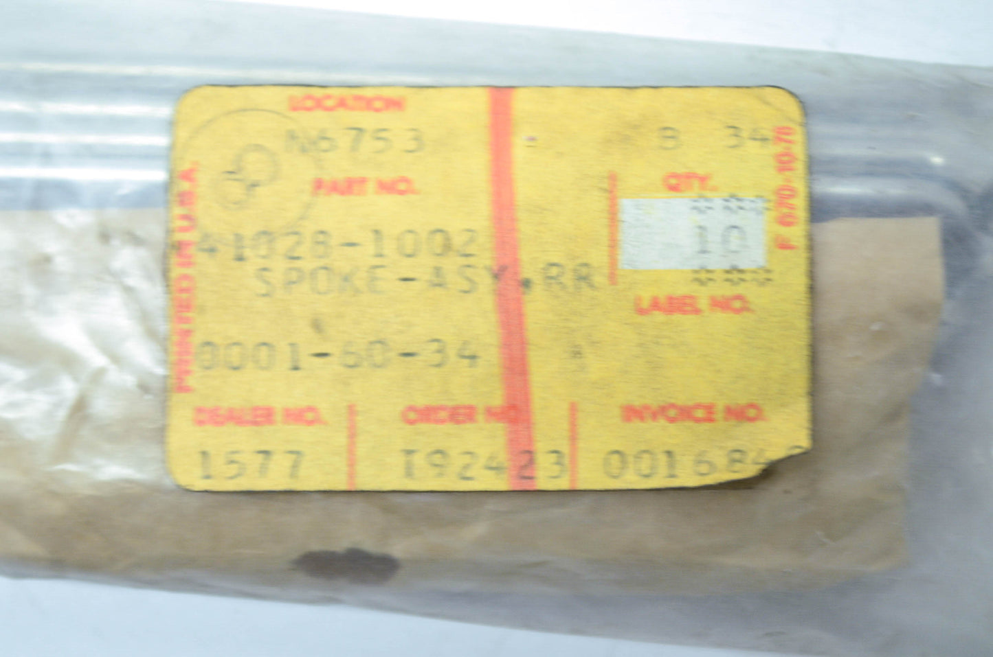 OEM Kawasaki 41028-1002 Rear Outer Spoke Assembly Qty 9 NOS