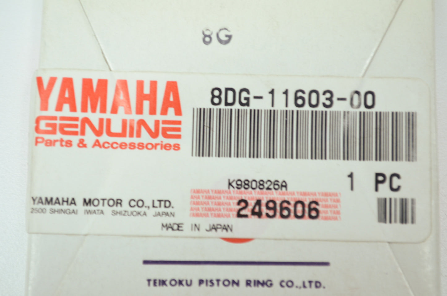 OEM Yamaha 8DG-11603-00-00 Piston Ring Set NOS