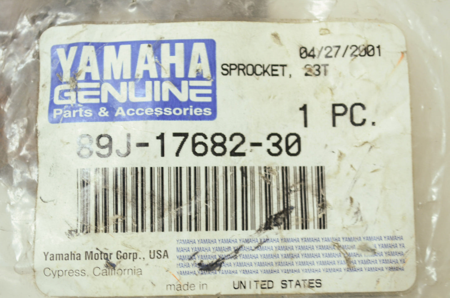 OEM Yamaha 89J-17682-30-00 Sprocket 23T NOS
