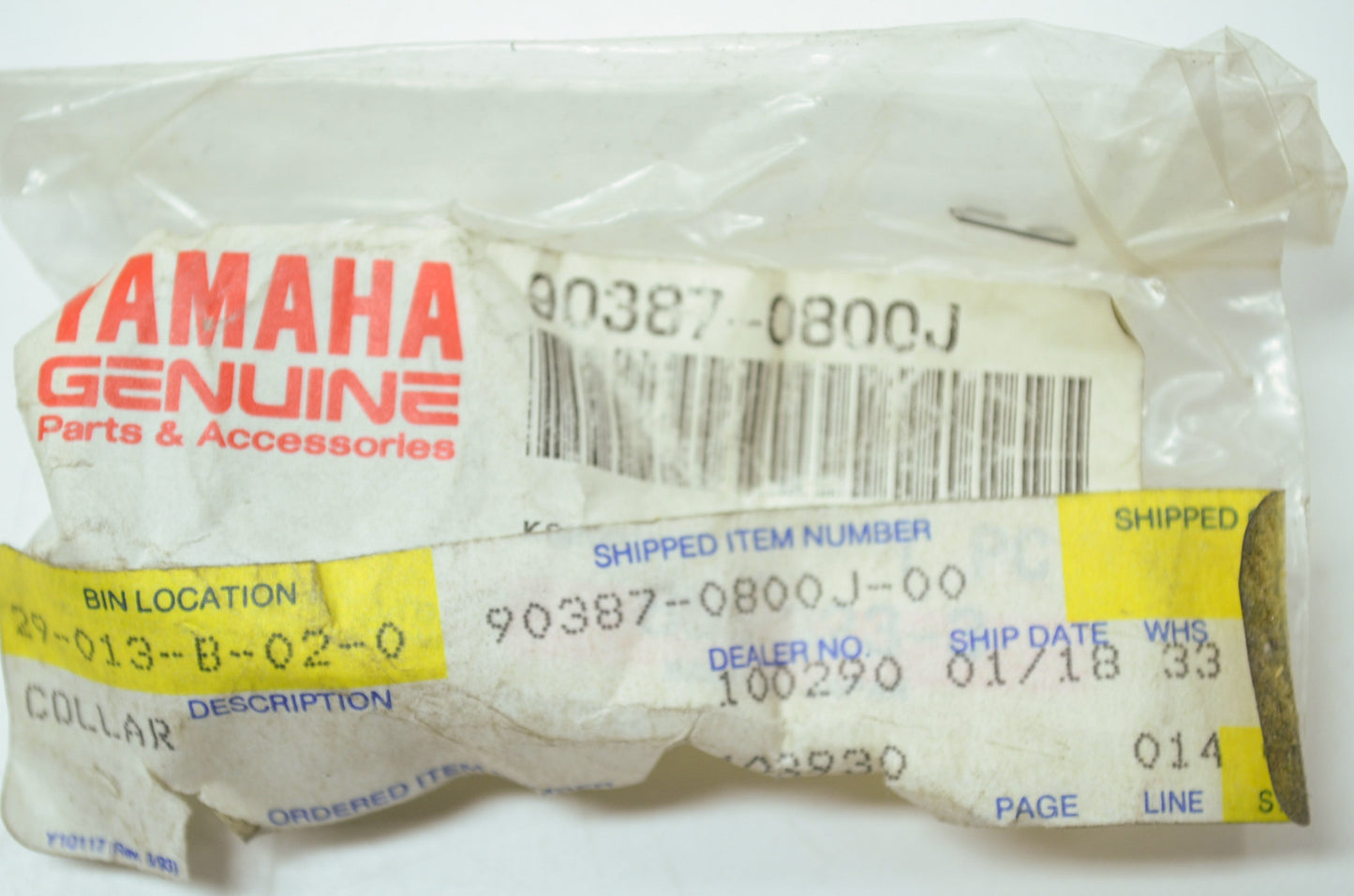 OEM Yamaha 90387-0800J-00 Collar NOS