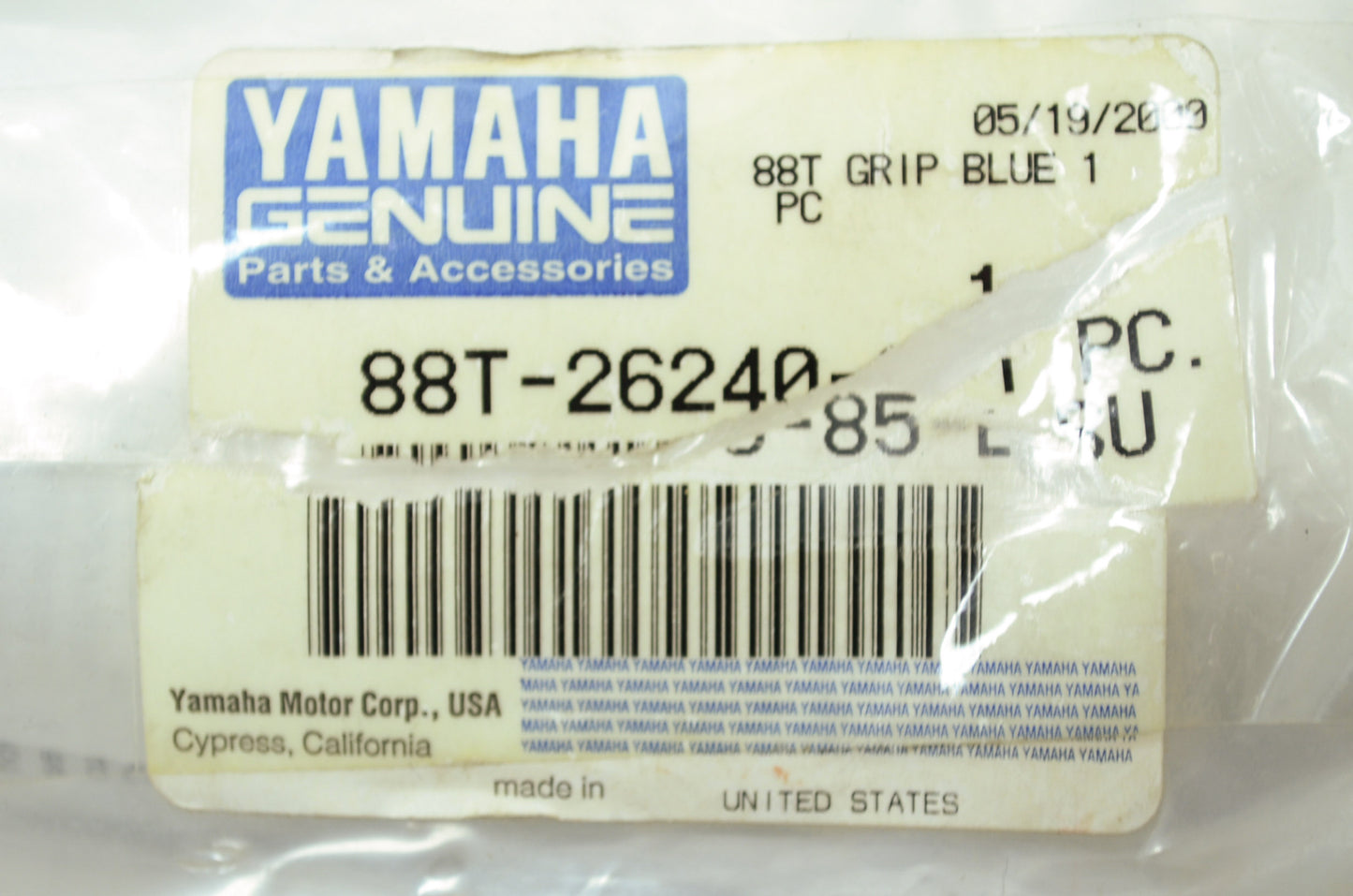 NEW OEM Yamaha Heated Grip Blue 88T-26240-85-BU NOS