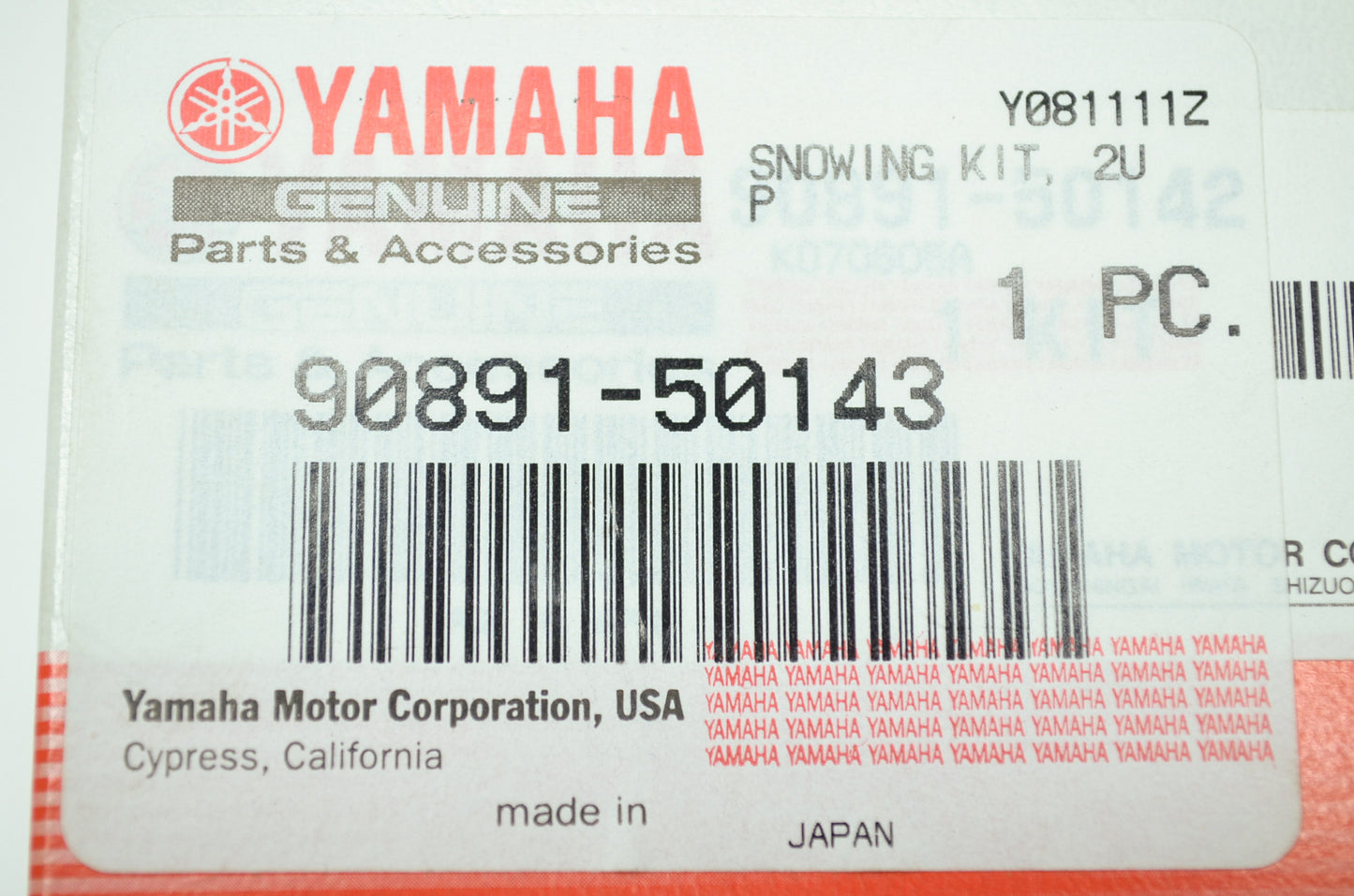 OEM Yamaha 90891-50143-00 2 Up Snowing Kit NOS