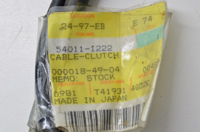 OEM Kawasaki 54011-1222 Clutch Cable NOS