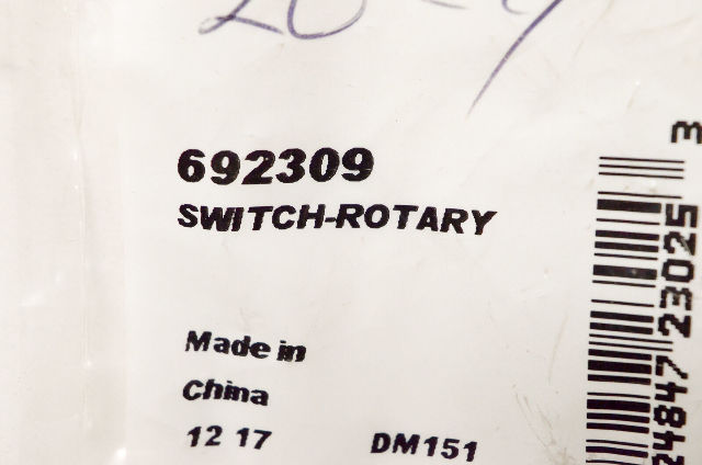 OEM Briggs & Stratton 692309 Rotary Switch NOS