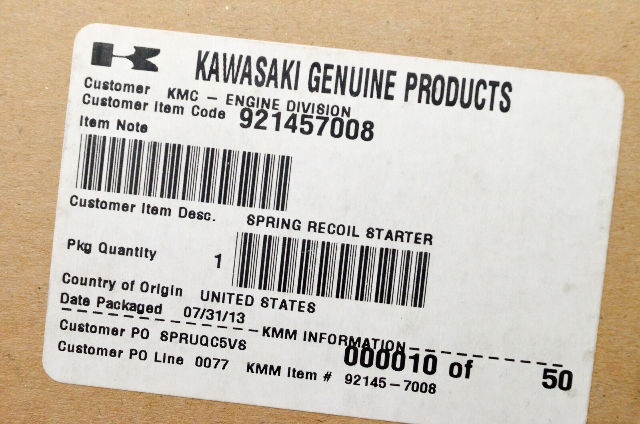 OEM Kawasaki 92145-7008 Recoil Spring NOS