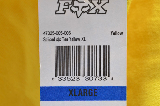 Fox 47025-005-006 XL Yellow Spliced Shirt NOS