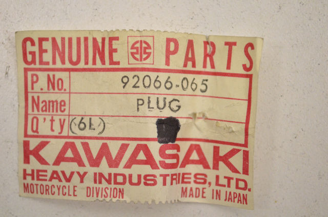OEM Kawasaki 92066-065 Plug NOS