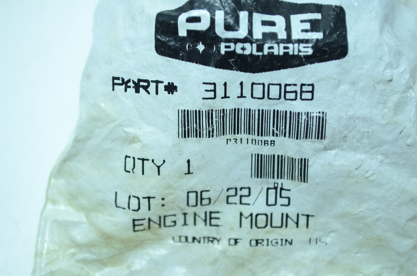 OEM Polaris 3110068 Isolator 3/8-24M/M NOS