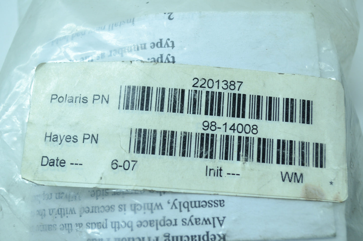 OEM Polaris 2201387 Brake Pad Set NOS