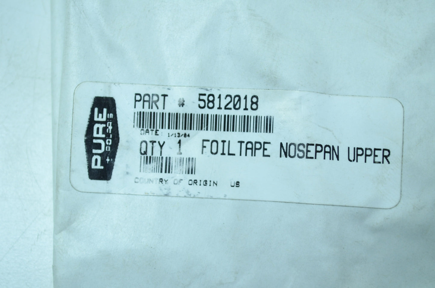 OEM Polaris 5812018 Right Upper Tape Foil NOS