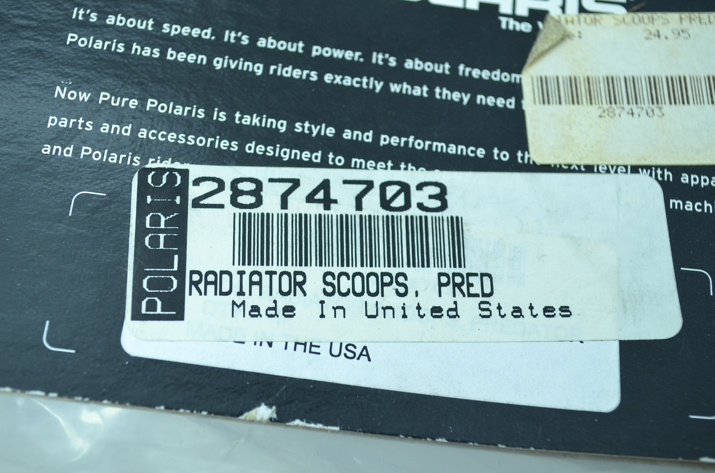 NEW OEM Polaris Predator 500 Radiator Scoops 2874703 NOS