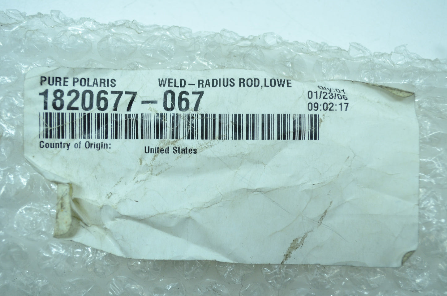 OEM Polaris 1820677-067 Black Lower Radius Rod NOS