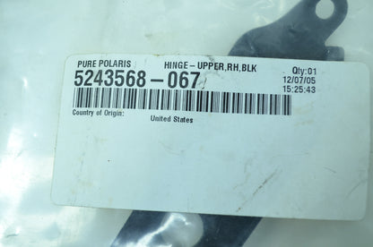 New OEM Polaris 5243568-067 Black Right Hand Upper Hinge NOS