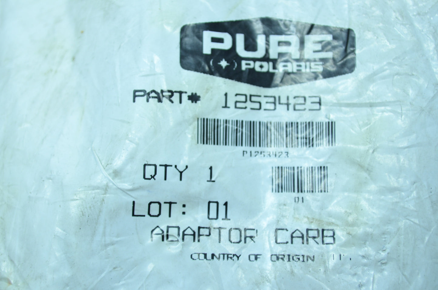 OEM Polaris 1253423 Carburetor Adapter NOS