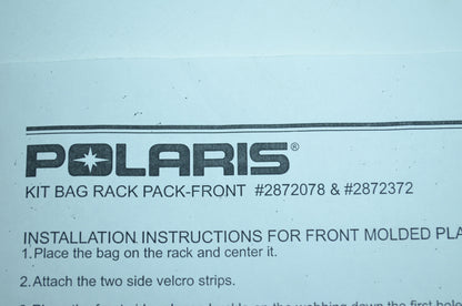 NEW OEM Polaris Front Rack Bag Kit Sportsman Xplorer Magnum 2872078, 2872372 NOS