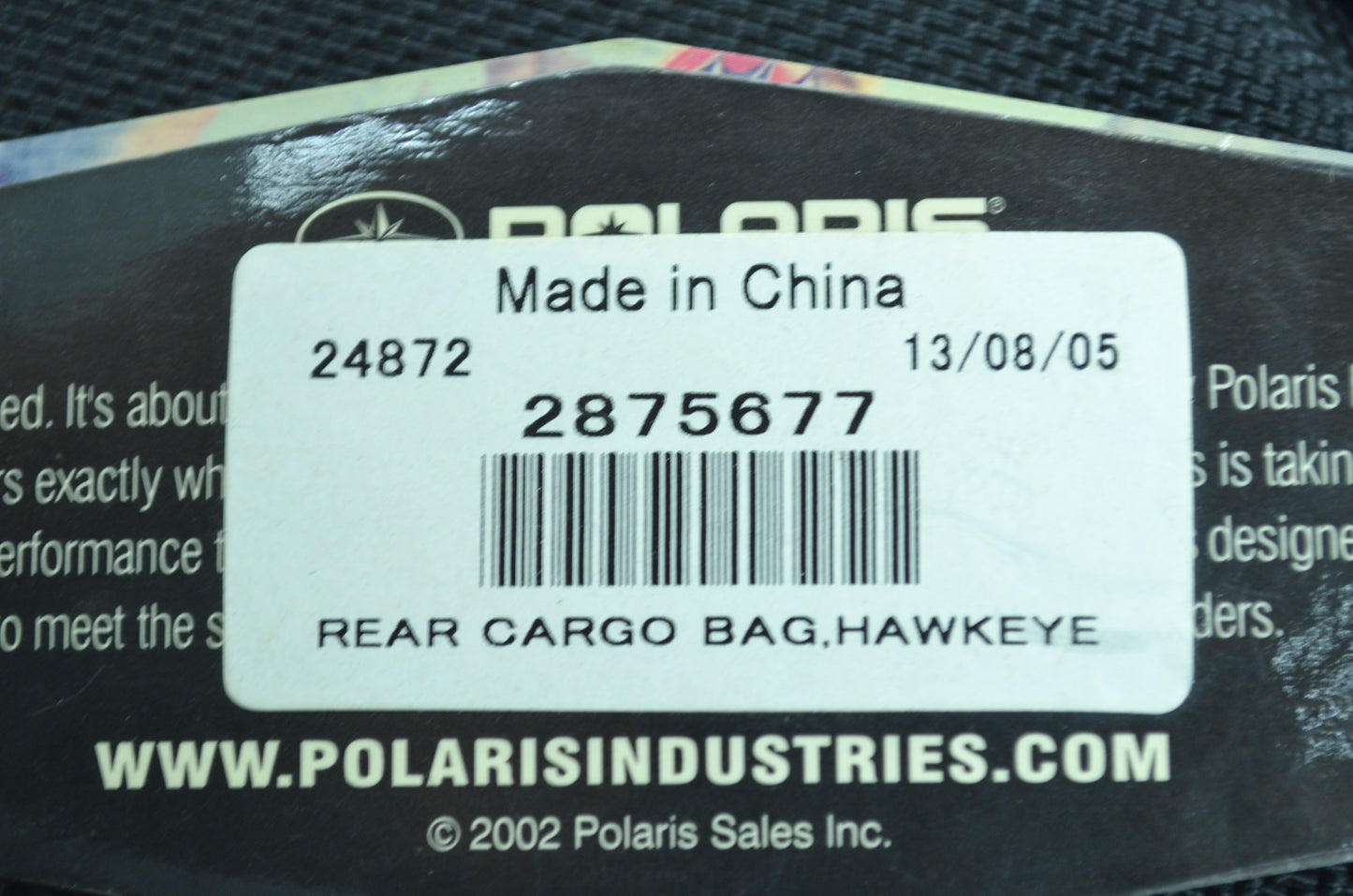 NEW OEM Polaris Rear Cargo Bag Sportsman Hawkeye 2875677 NOS