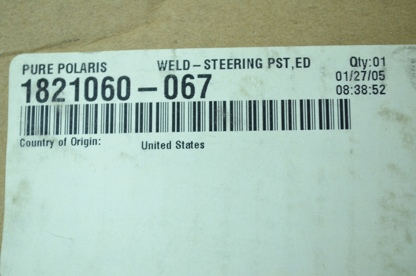OEM Polaris 1821060-067 Black Steering Post Weldment NOS