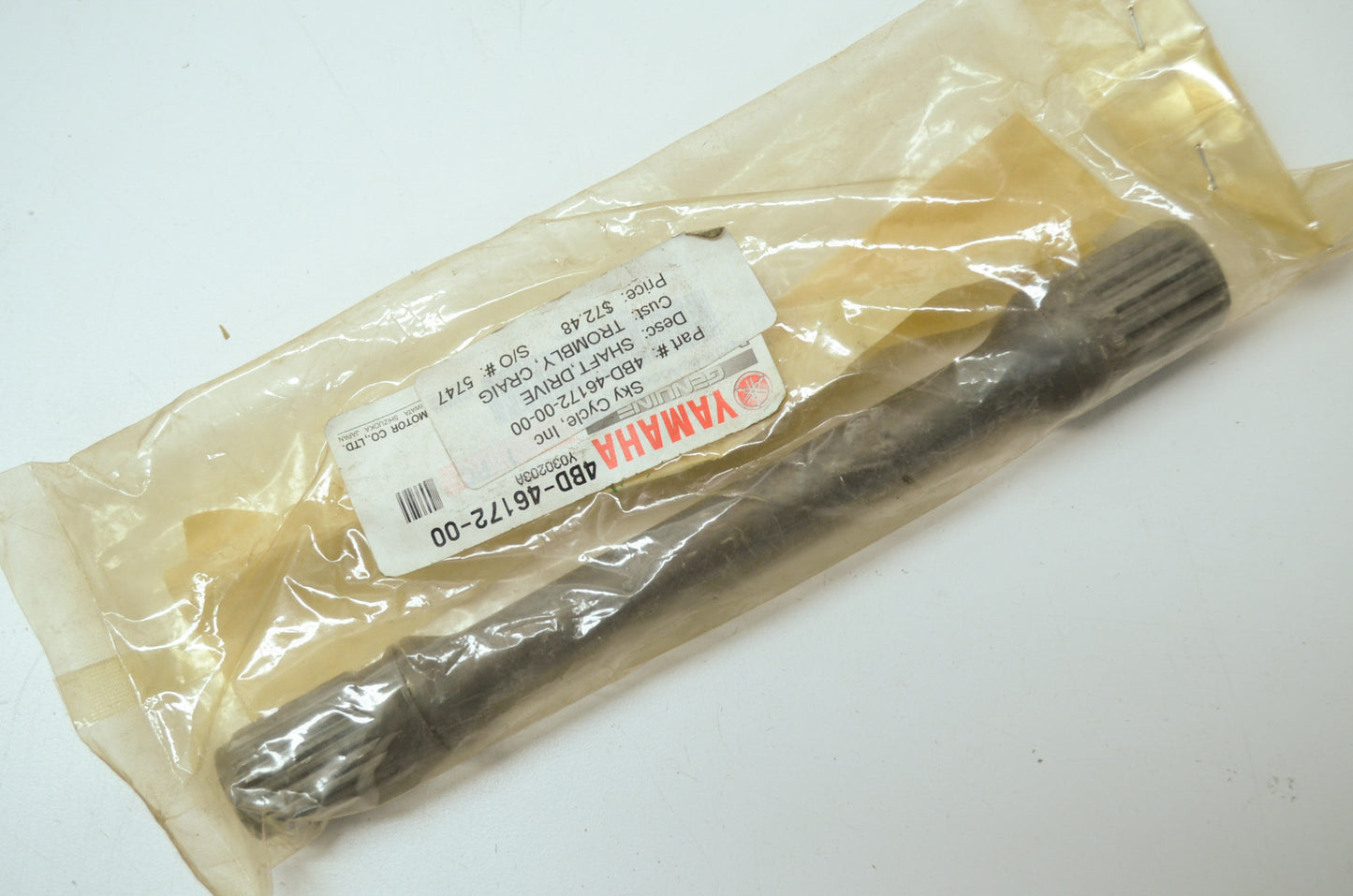 OEM Yamaha 4BD-46172-00-00 Drive Shaft NOS