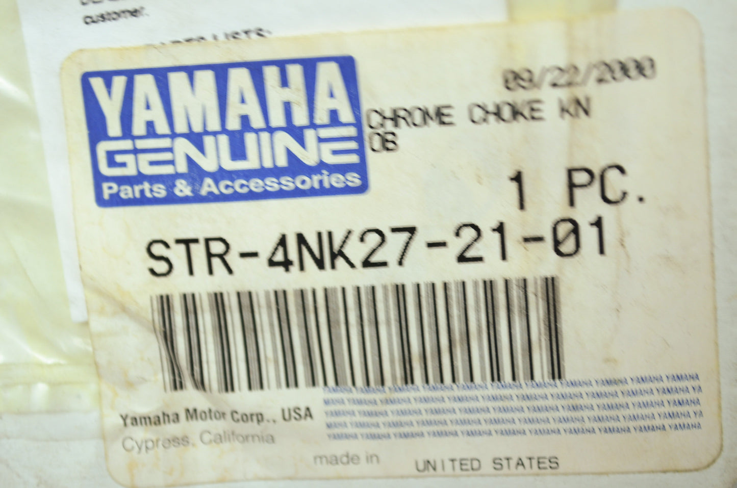 OEM Yamaha STR-4NK27-21-01 Chrome Choke Knob NOS