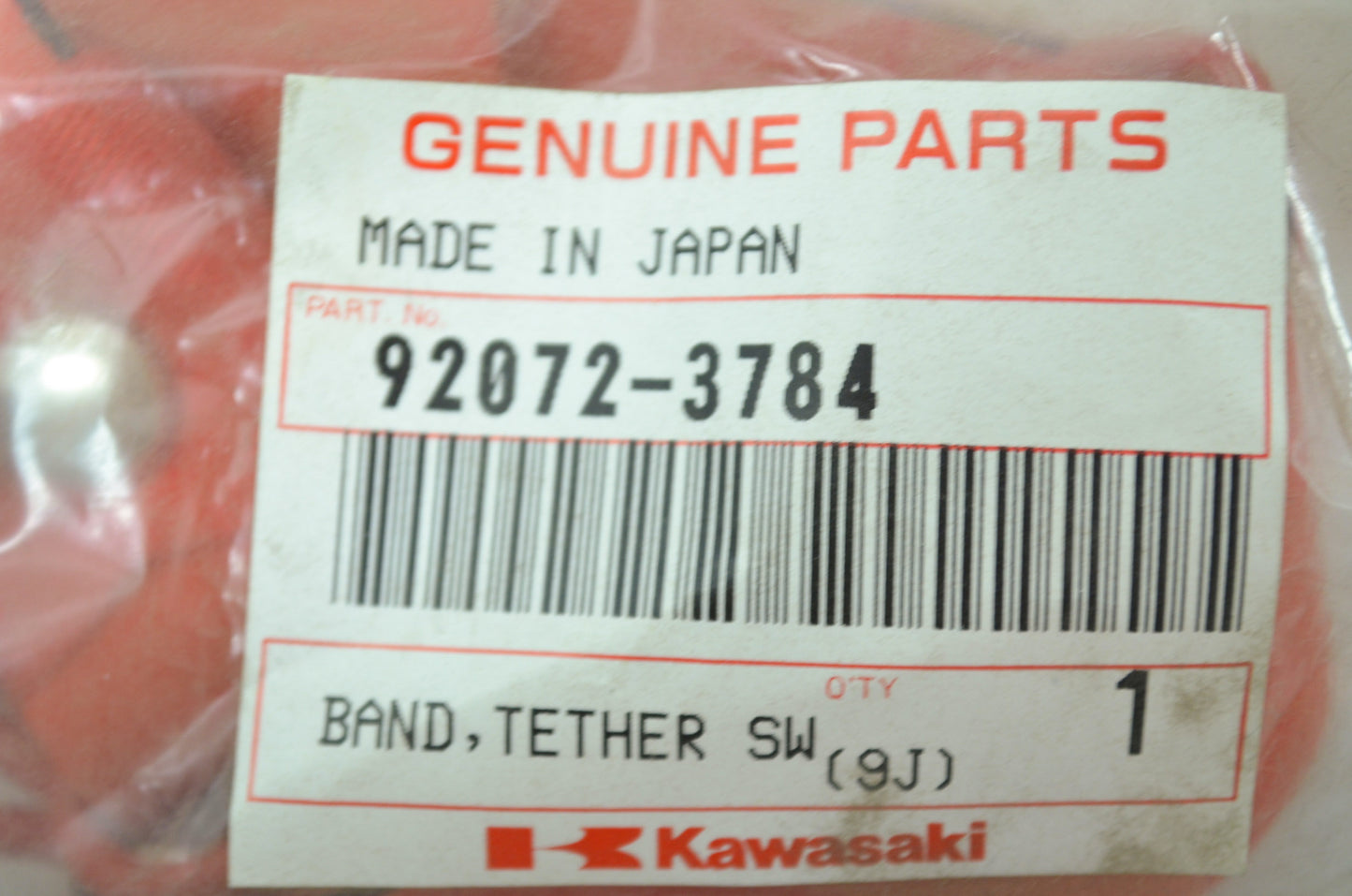 OEM Kawasaki 92072-3784 Tether Switch Band NOS