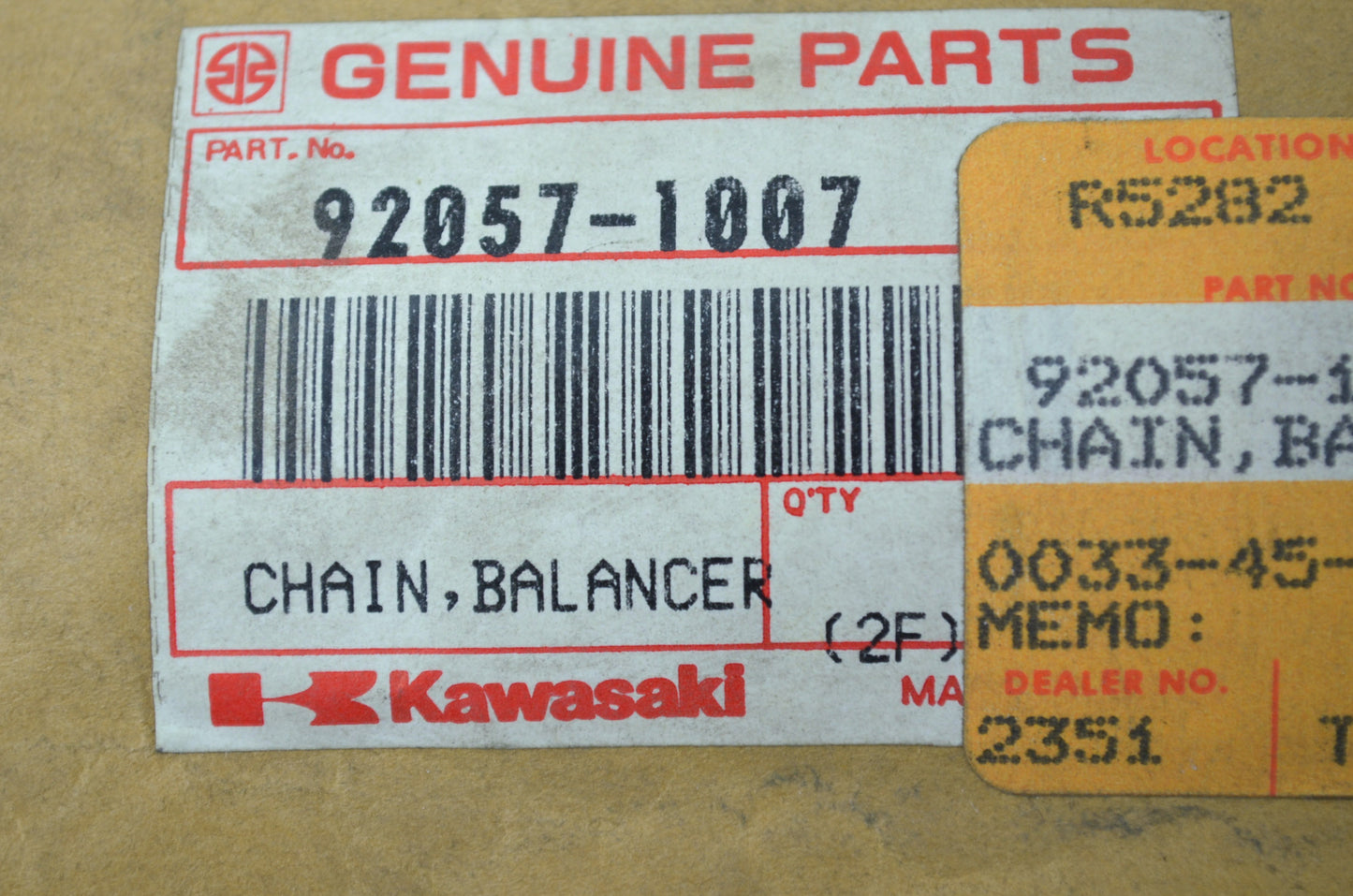 OEM Kawasaki 92057-1007 Balancer Chain NOS