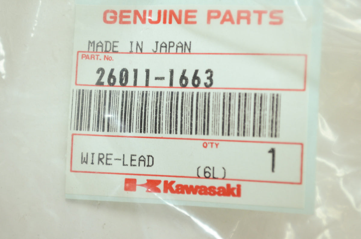 OEM Kawasaki 26011-1663 Wire Lead 1997-2000 Vulcan 500 Classic Nomad NOS