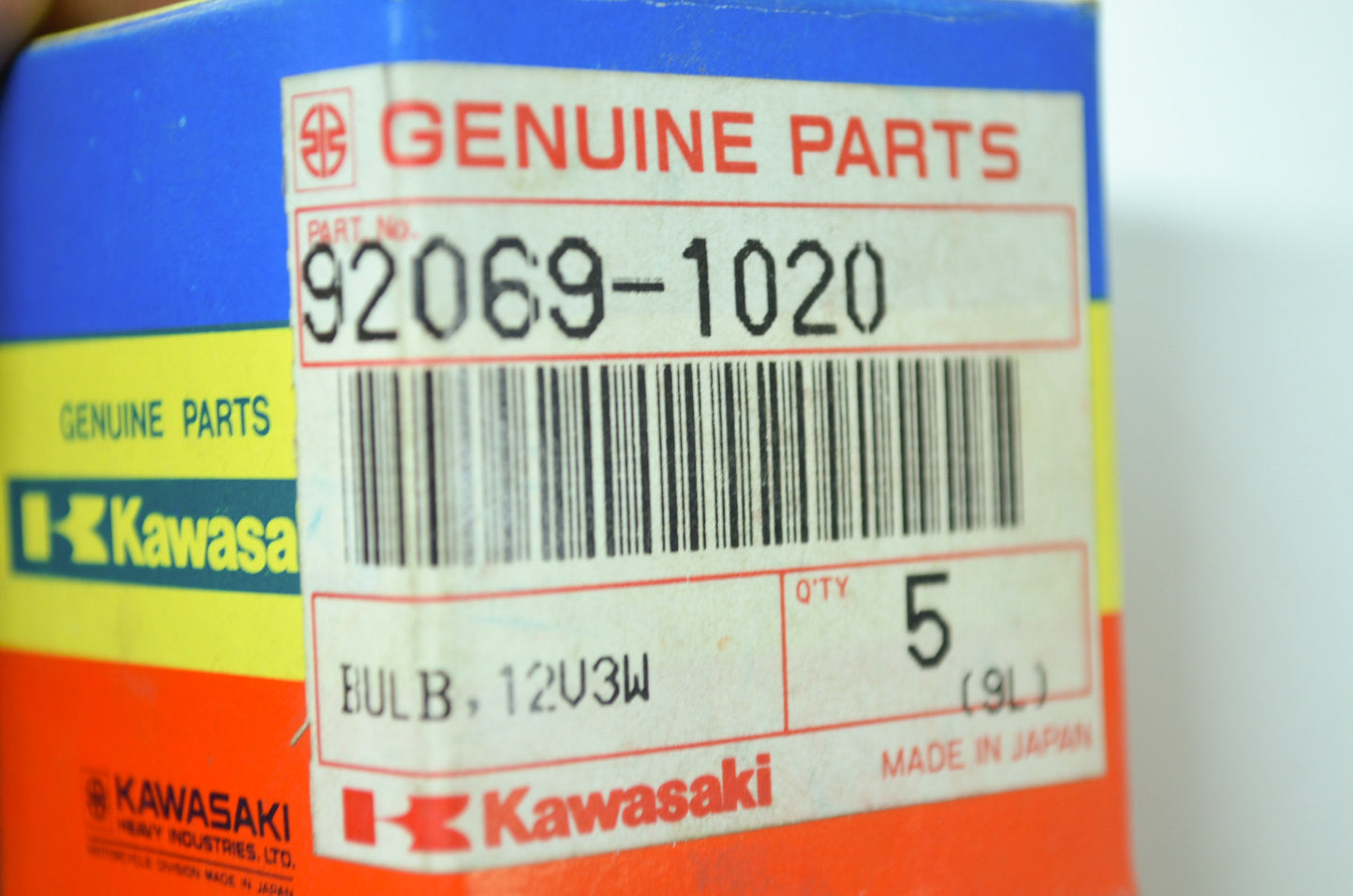 OEM Kawasaki 92069-1020 Bulb 12V3W T-7 NOS