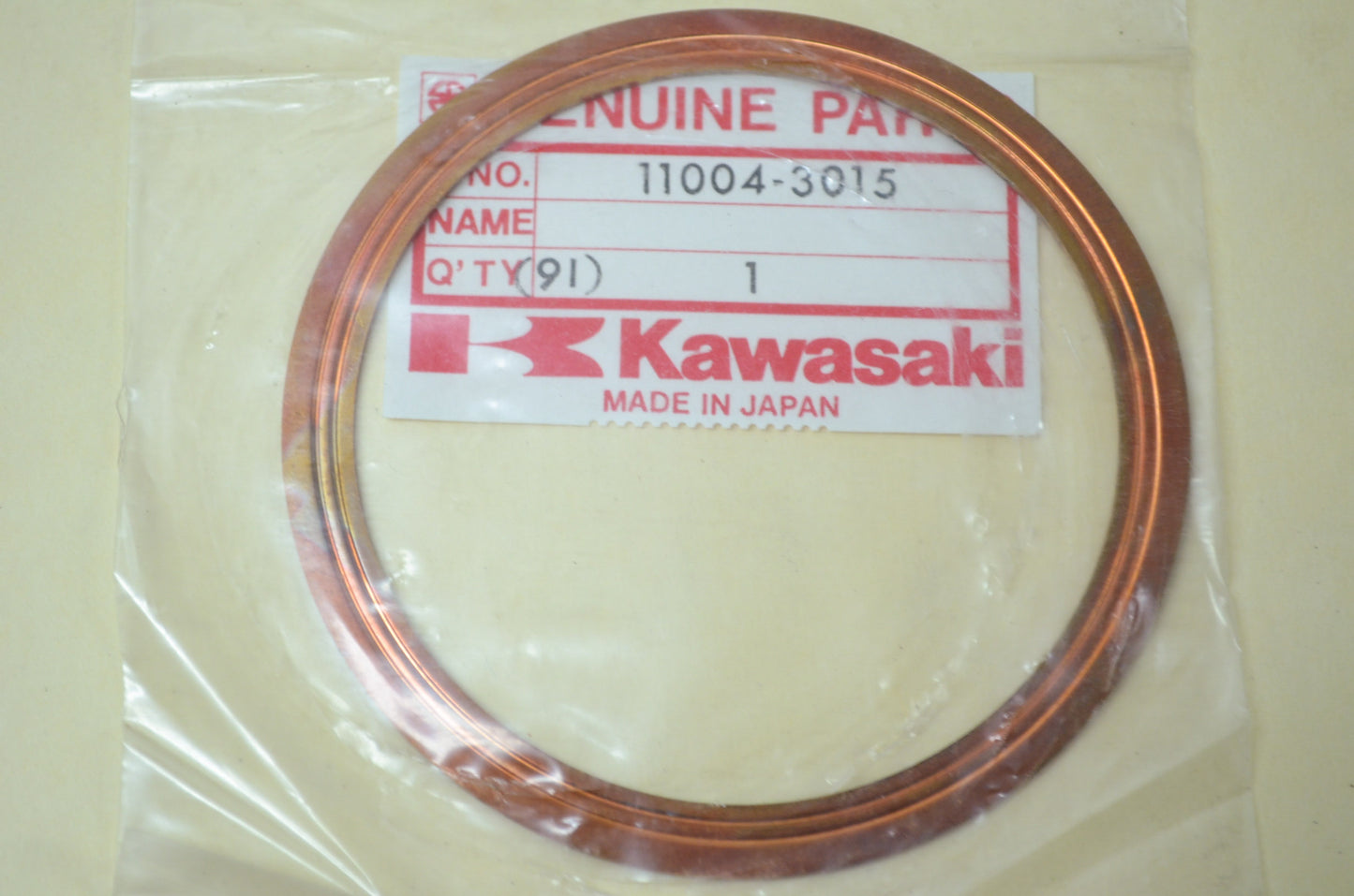 NEW OEM Kawasaki Cylinder Head Gasket Copper Vintage Snowmobile 11004-3015 NOS
