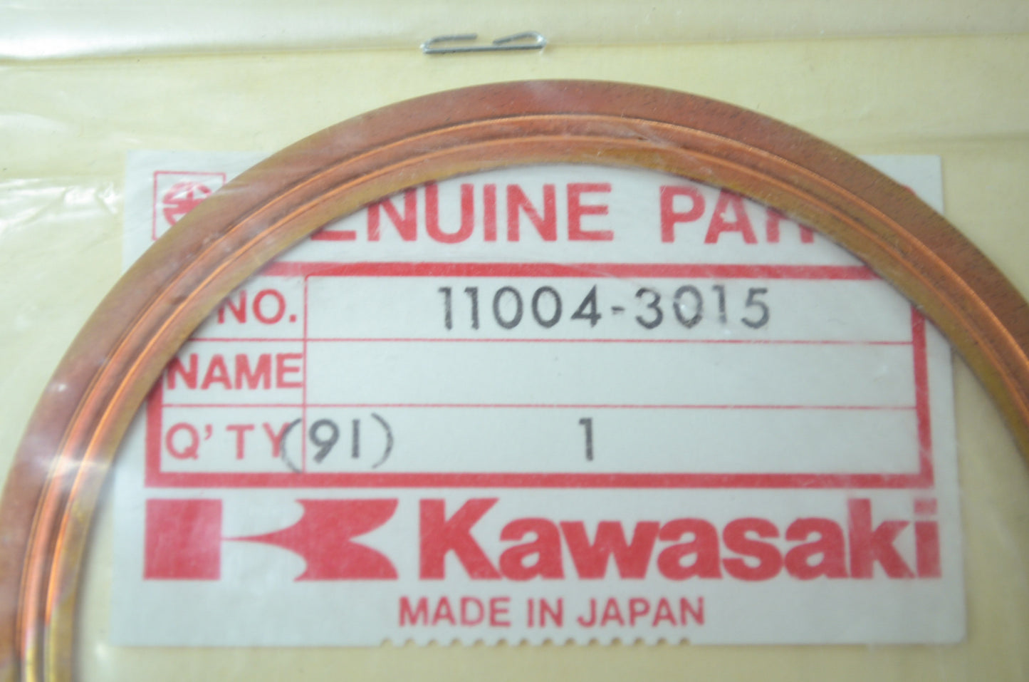 NEW OEM Kawasaki Cylinder Head Gasket Copper Vintage Snowmobile 11004-3015 NOS