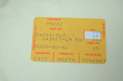 OEM Kawasaki 14051-002 Left Engine Cover Cap Gasket NOS