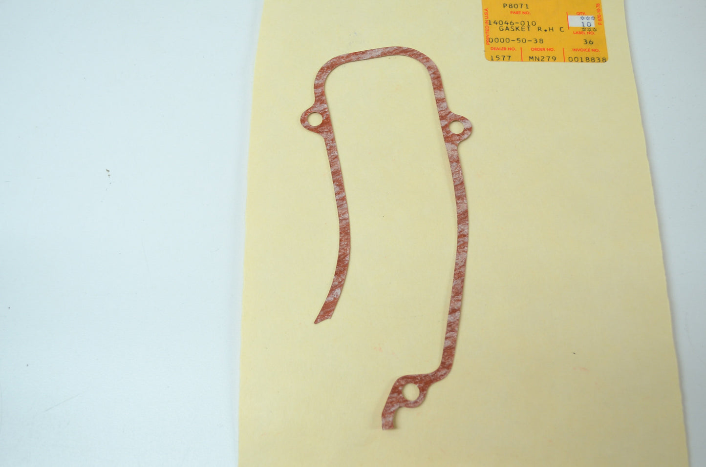 NEW OEM Kawasaki Right Cover Cap Gasket A1 Samurai A1SS A7 Avenger 14046-010 NOS