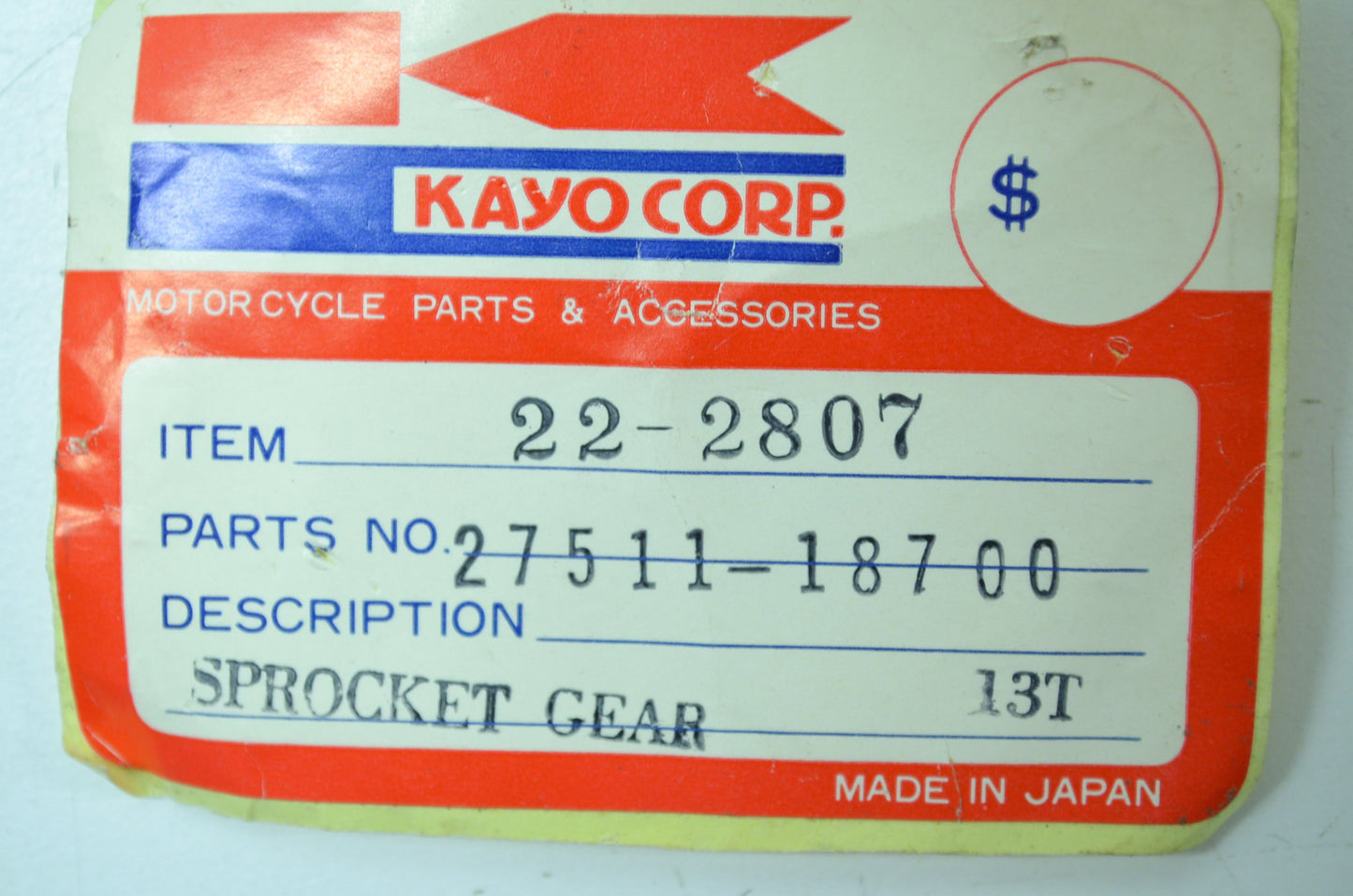 NEW OEM Suzuki Sprocket 13T T250 T350 TC305 TM250 TM400 TS250 27511-18700 NOS