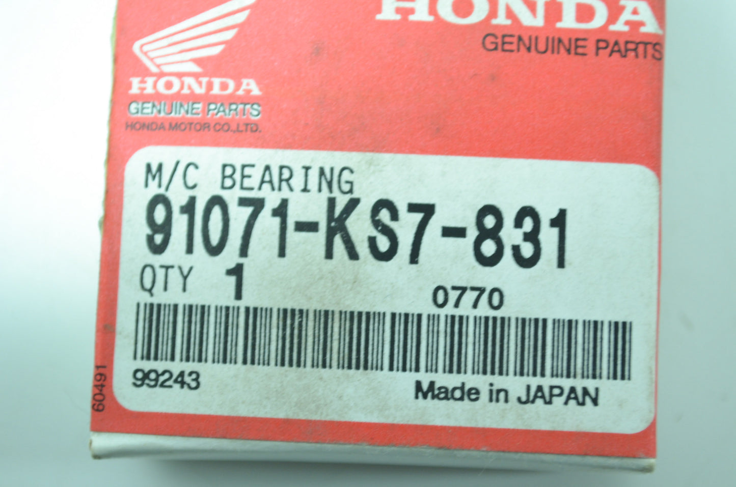 OEM Honda 91071-KS7-831 Bearing 22x28x20 NOS