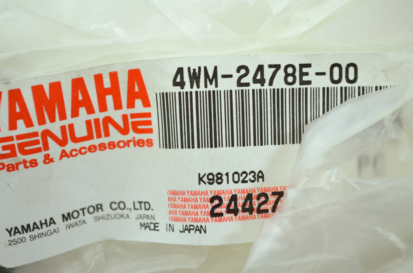 OEM Yamaha 4WM-2478E-00-00 Seat Lock Cable NOS
