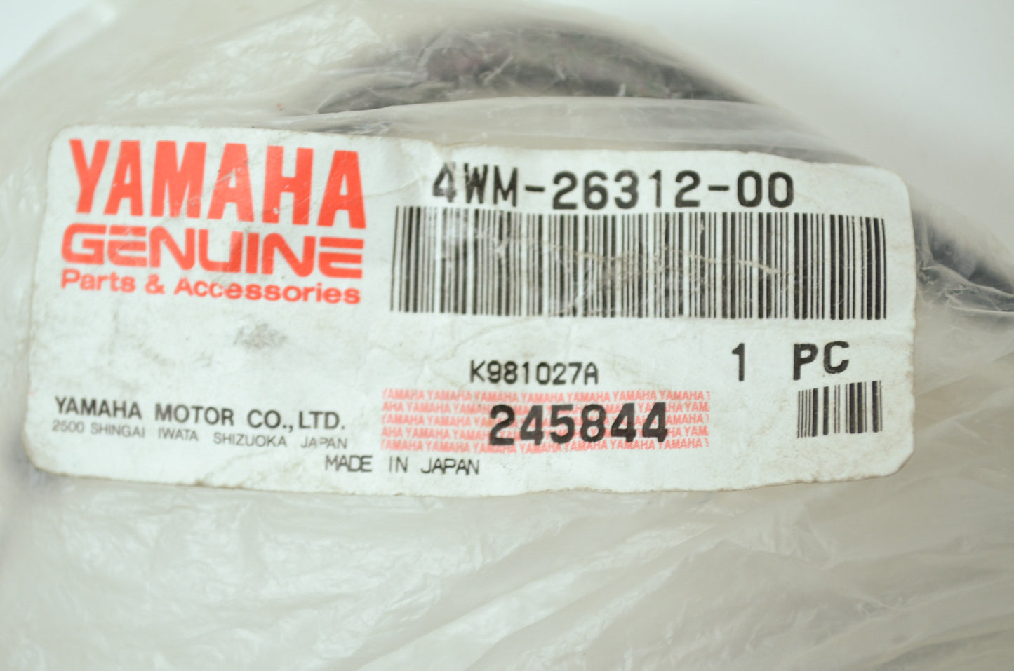 OEM Yamaha 4WM-26312-00-00 Throttle Cable 2 NOS