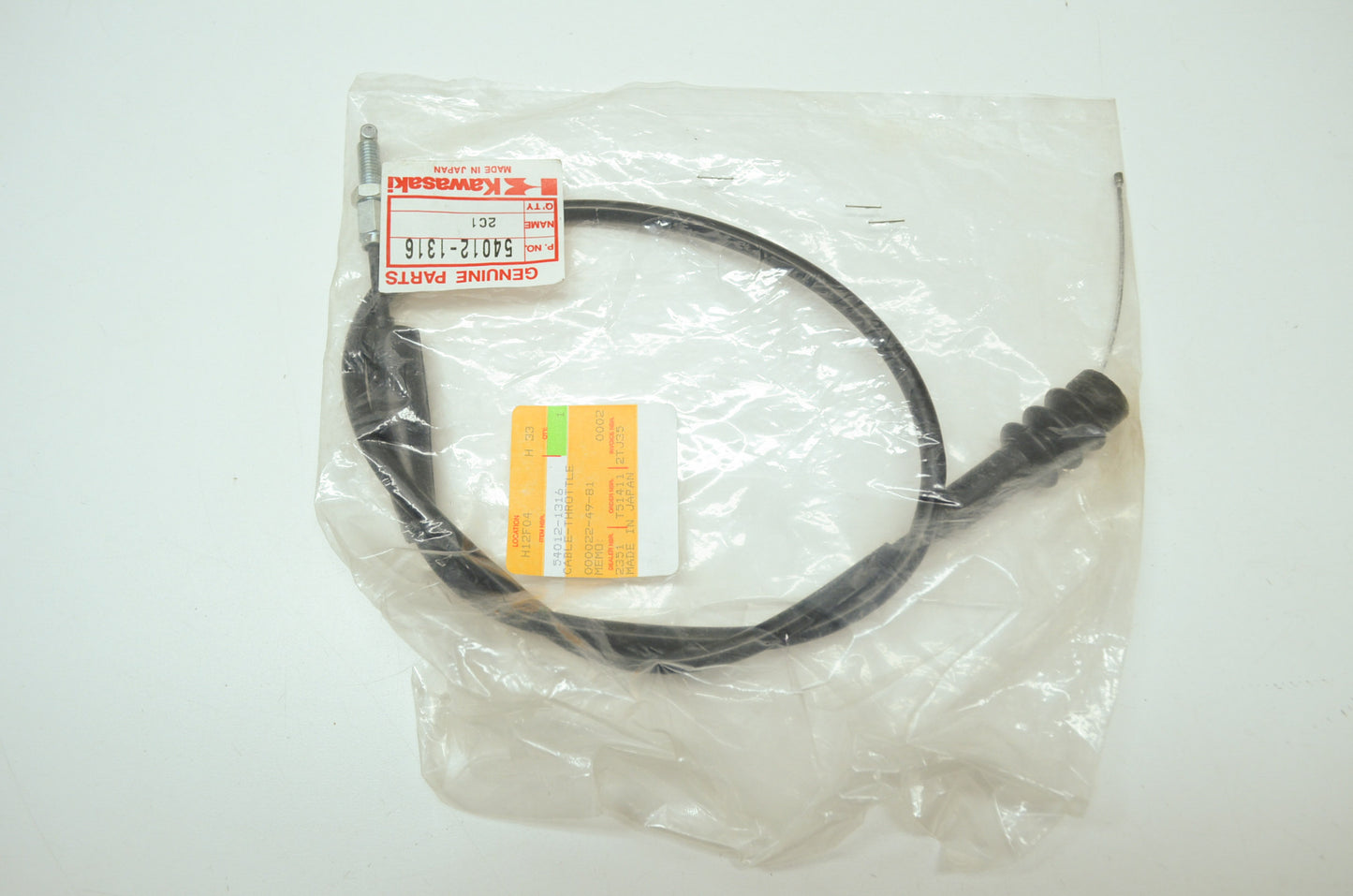 OEM Kawasaki 54012-1316 Throttle Cable NOS