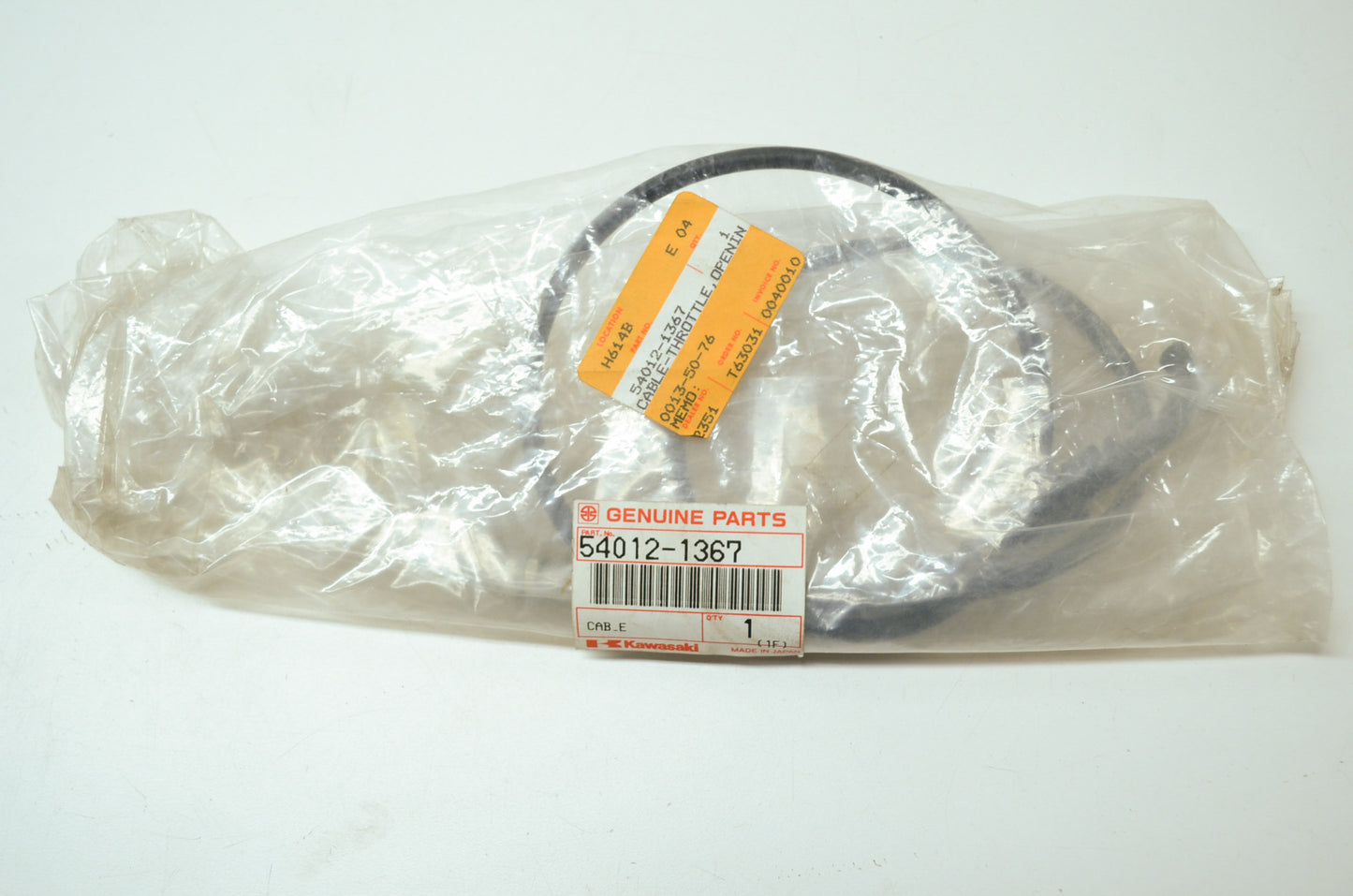 OEM Kawasaki 54012-1367 Opening Throttle Cable NOS