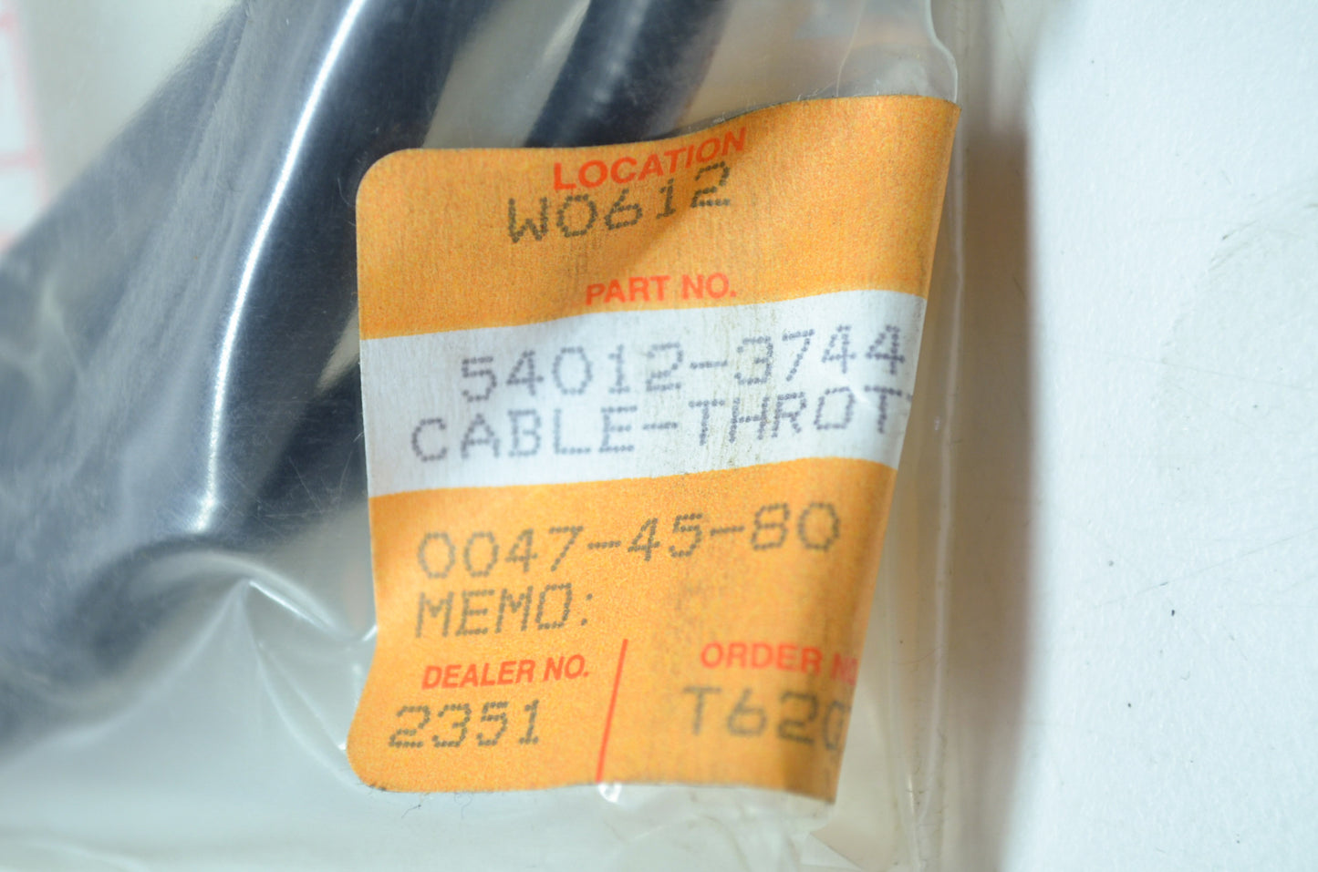 OEM Kawasaki 54012-3744 Throttle Cable NOS