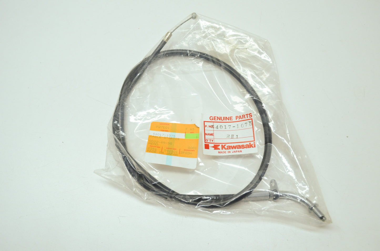 OEM Kawasaki 54017-1075 Starter Cable NOS