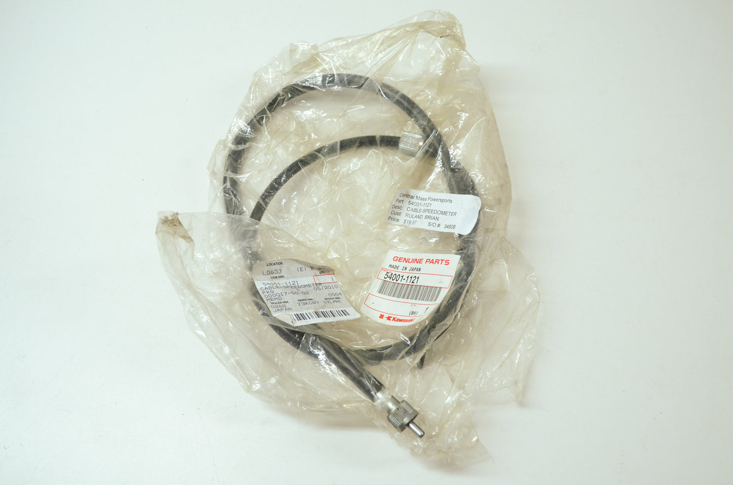 OEM Kawasaki 54001-1121 Speedometer Cable NOS