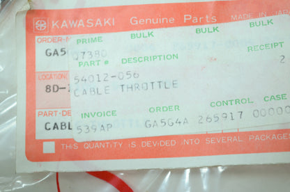 OEM Kawasaki 54012-056 Throttle Cable NOS