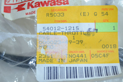 OEM Kawasaki 54012-1215 Throttle Cable NOS